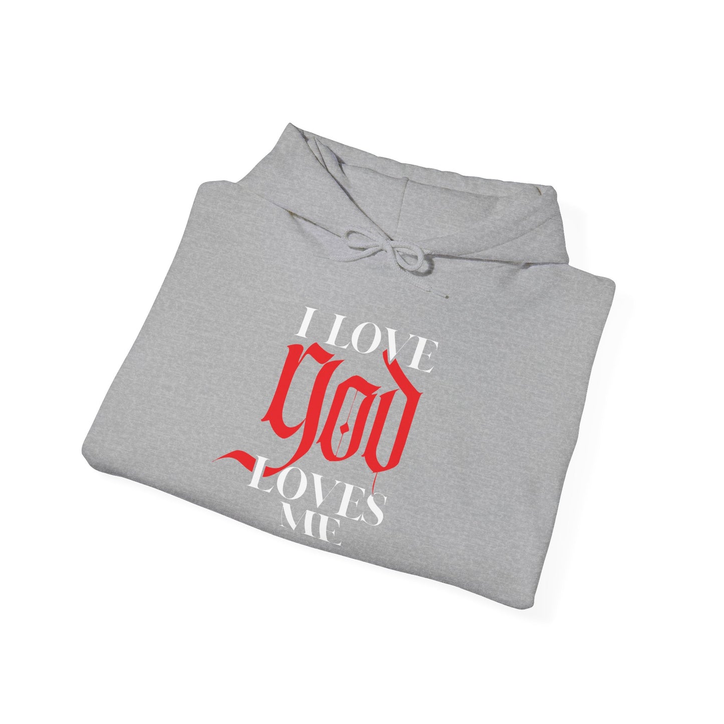 god loves me unisex heavy blend™ hooded sweatshirt