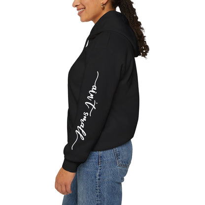 My Strength Ain’t Small Sleeve White Empowering Women’s Hoodie - For Classy & Resilient Women