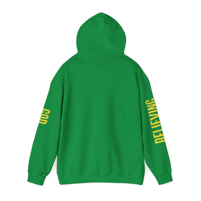 Believing God Sleeve Yellow Unisex Heavy Blend™ Hooded Sweatshirt