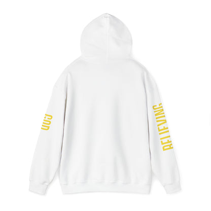 Believing God Sleeve Yellow Unisex Heavy Blend™ Hooded Sweatshirt