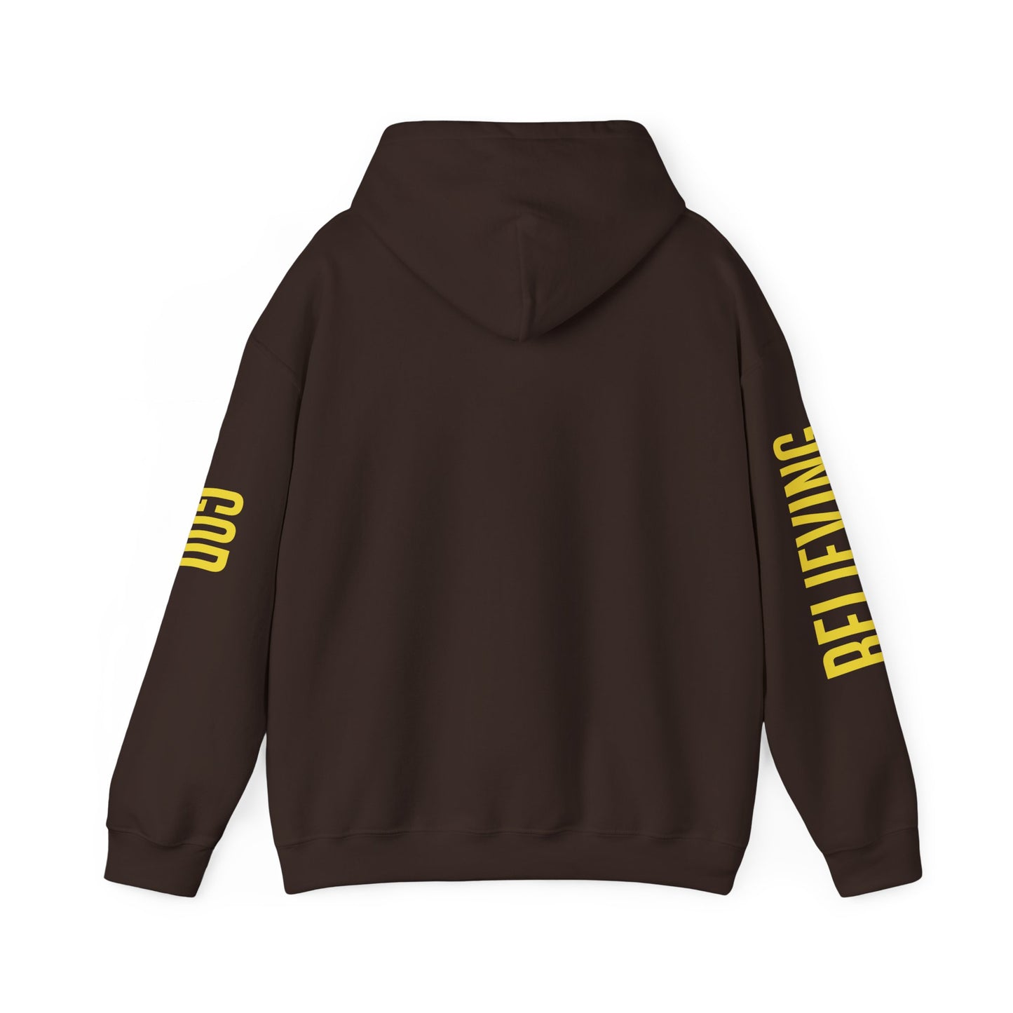 believing god sleeve yellow unisex heavy blend™ hooded sweatshirt