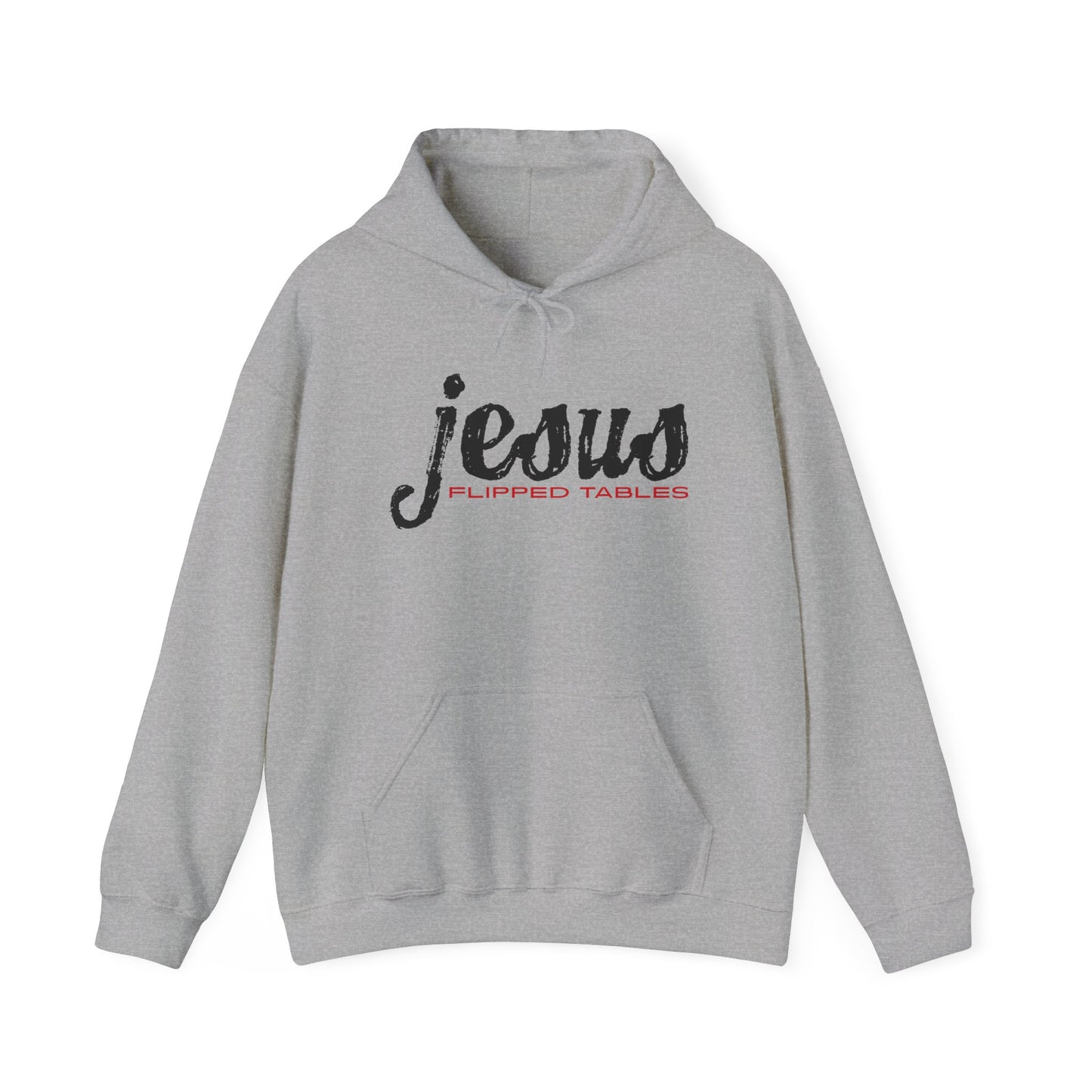je-sus flipped tables unisex heavy blend™ hooded sweatshirt