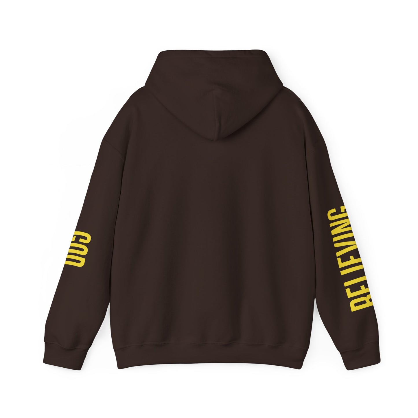 believing god sleeve yellow unisex heavy blend™ hooded sweatshirt