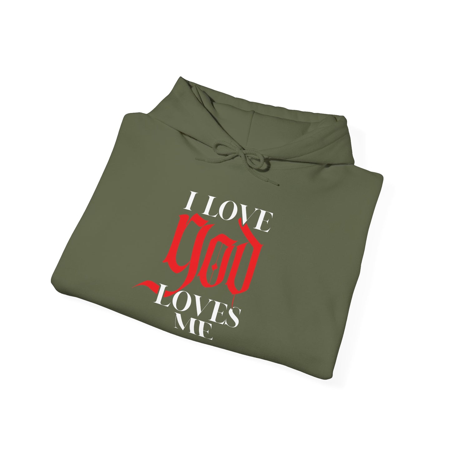 god loves me unisex heavy blend™ hooded sweatshirt