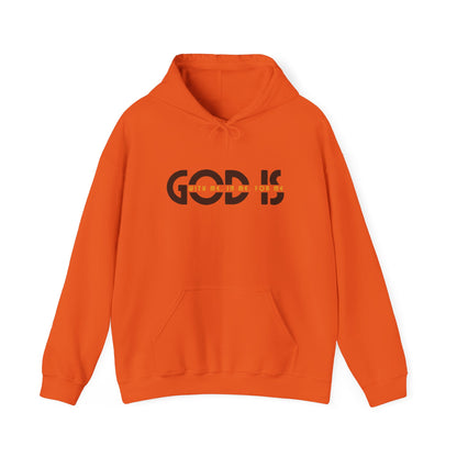 God Is With Me Brown and Yellow Unisex Heavy Blend™ Hooded Sweatshirt