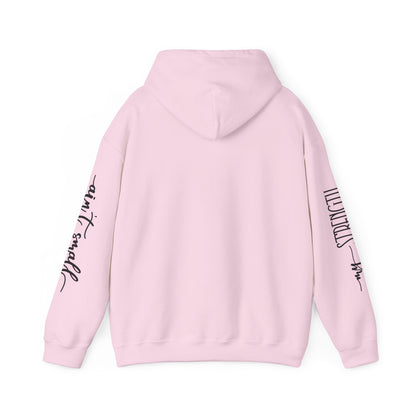 My Strength Ain’t Small Sleeve Pink Empowering Women’s Hoodie - For Classy & Resilient Women