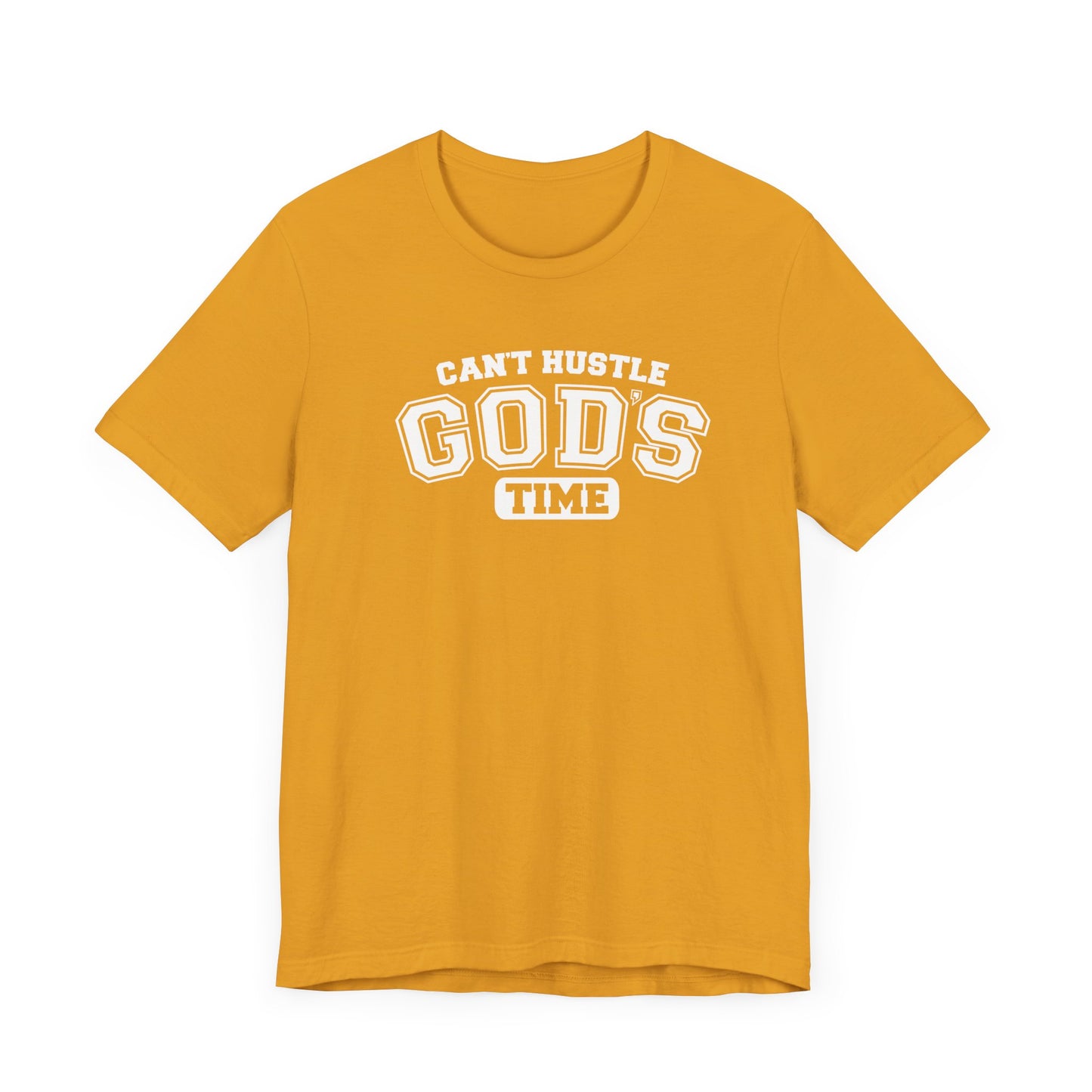 christian humor unisex tee 'can't hustle god's time'