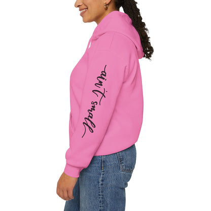 My Strength Ain’t Small Sleeve Pink Empowering Women’s Hoodie - For Classy & Resilient Women