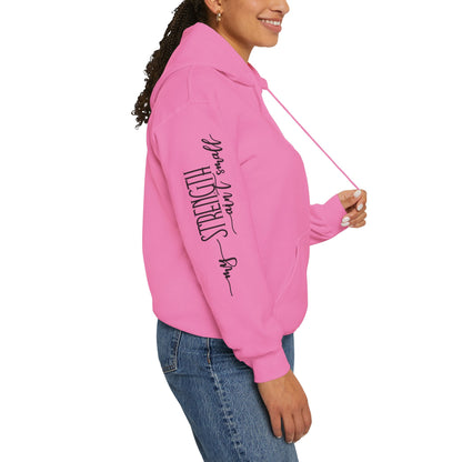 My Strength Ain’t Small Sleeve Black Empowering Women’s Hoodie - For Classy & Resilient Women