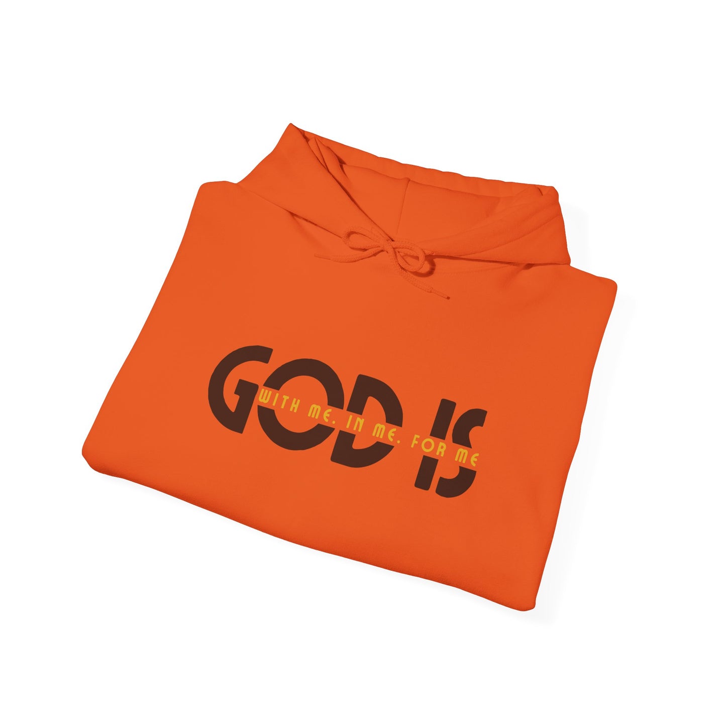 god is with me brown and yellow unisex heavy blend™ hooded sweatshirt