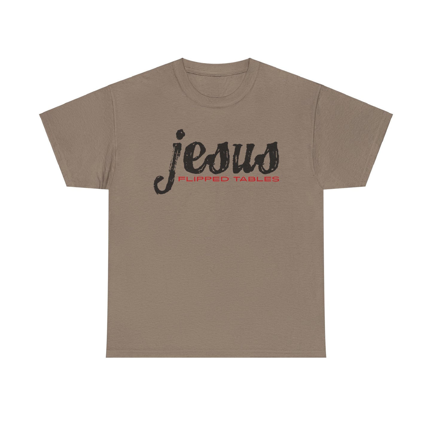 jesus flipped tables tee – bold humorous christian unisex cotton shirt