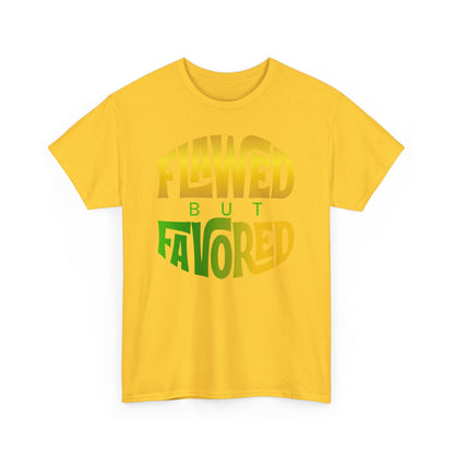 Flawed but Favored Tee – Inspirational Faith Unisex Cotton Shirt