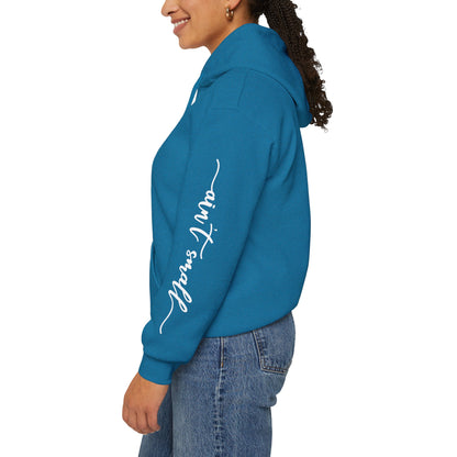 My Strength Ain’t Small Sleeve White Empowering Women’s Hoodie - For Classy & Resilient Women