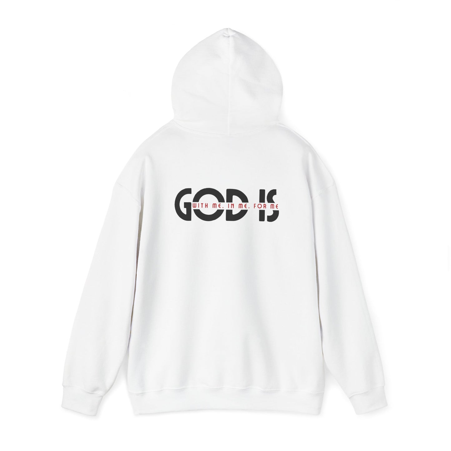 god is black back unisex heavy blend™ hooded sweatshirt