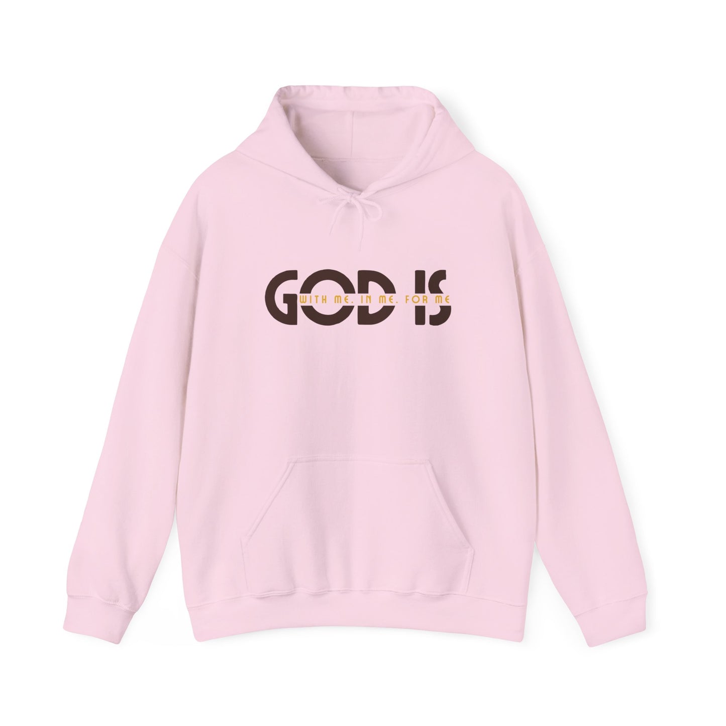 god is with me brown and yellow unisex heavy blend™ hooded sweatshirt