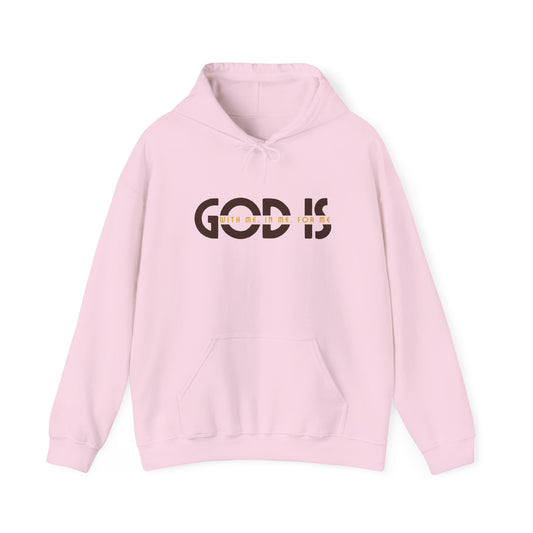 God Is With Me Brown and Yellow Unisex Heavy Blend™ Hooded Sweatshirt